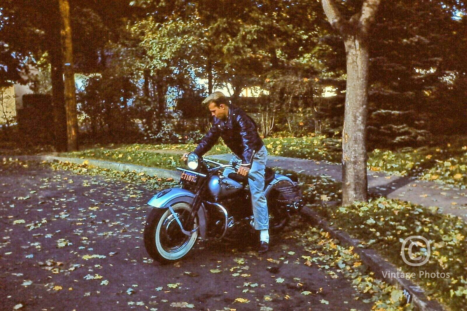 1958 Young Man on Harley Davidson