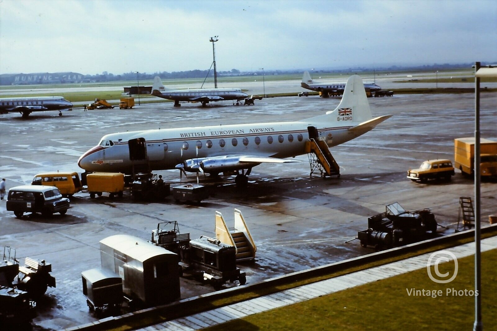 1960s British European Airways BEA Vickers-BAC Viscount-802 G-AORD at Airport