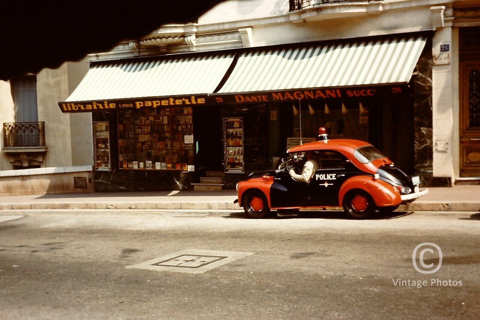 1960s French Monte Carlo Police Man in Police Car