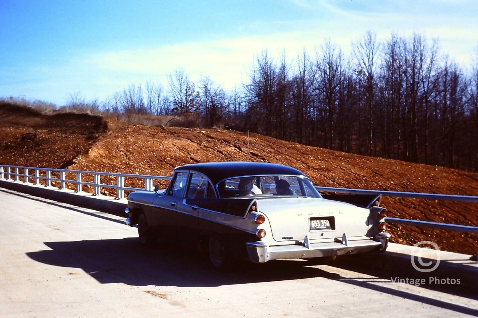 1960s American Classic Dodge Car Parked on Roadside
